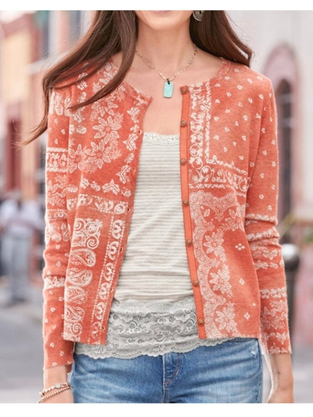 Sundance Cardigan CLARETTE Bandana Print